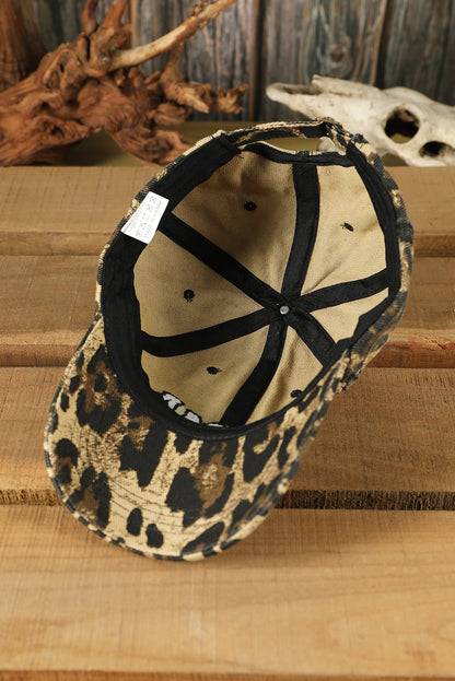 Gorra de béisbol con estampado de leopardo bordado de MAMA