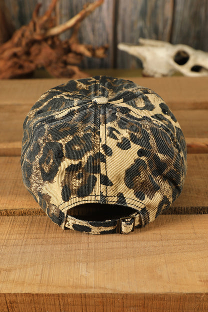 Gorra de béisbol con estampado de leopardo bordado de MAMA