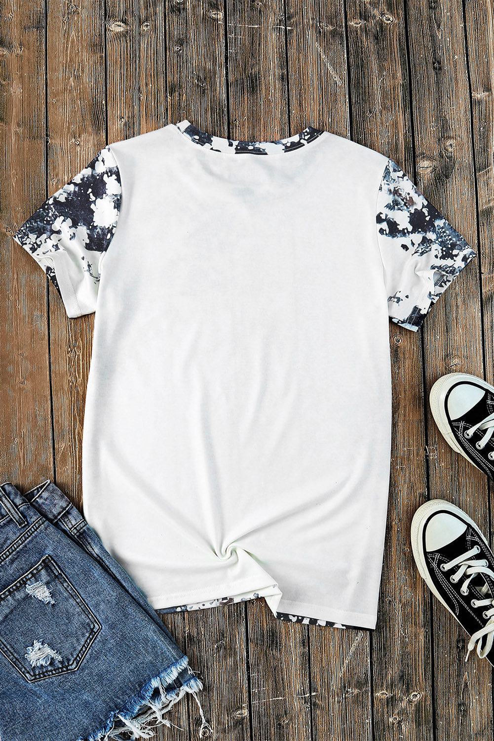 Gray Western Fashion Dyed Bleached T Shirt